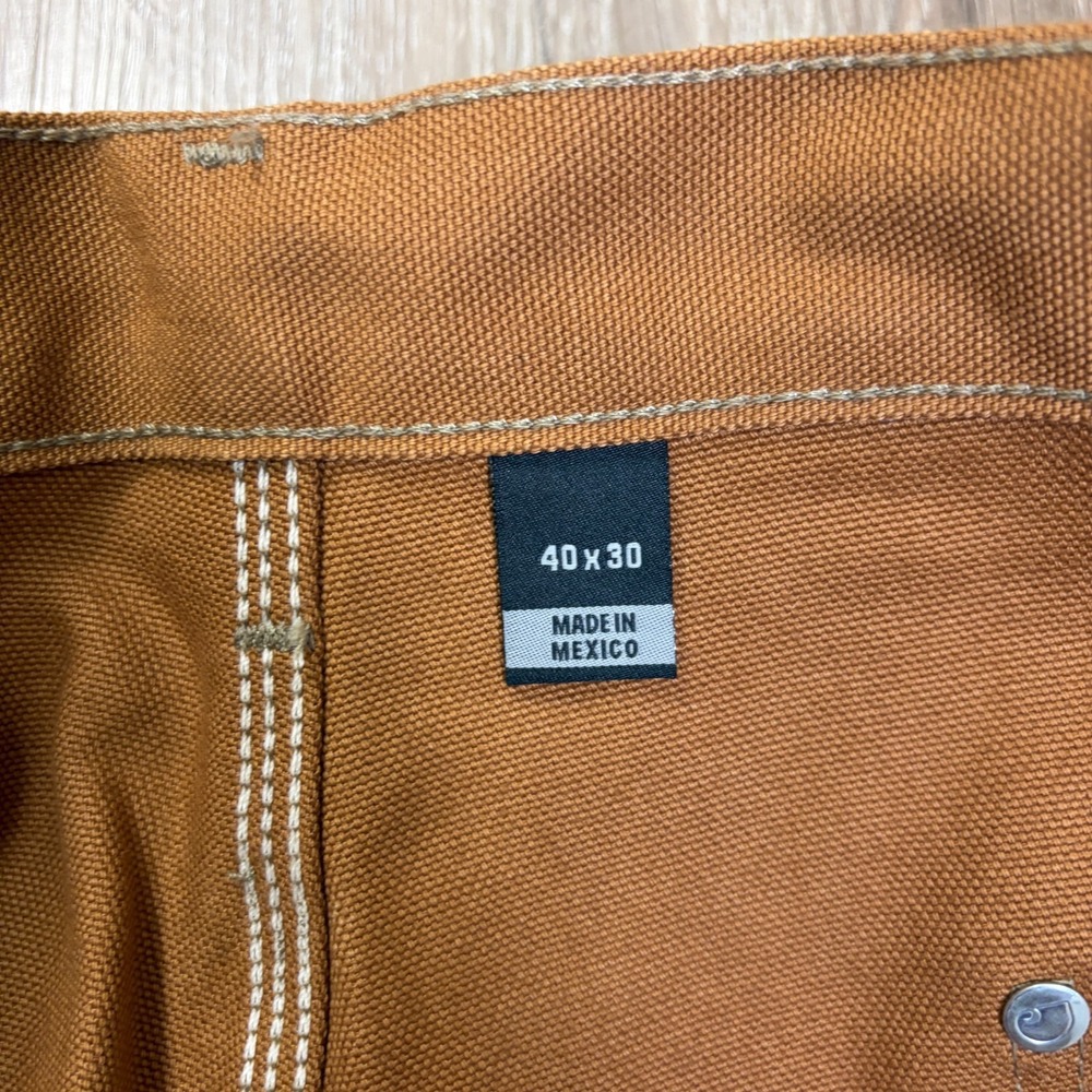 Carhartt Men Duck Double Knee Work Dungaree Pants B01-BRN 40x30 Loose Brown - Picture 3 of 6